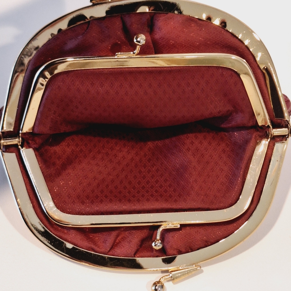 Dark red vintage leather clutch/coin purse - Picture 6 of 9